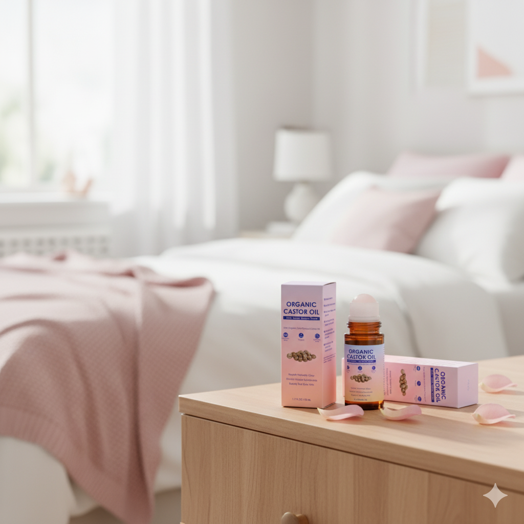 Castor Oil with Rose Quartz Ball